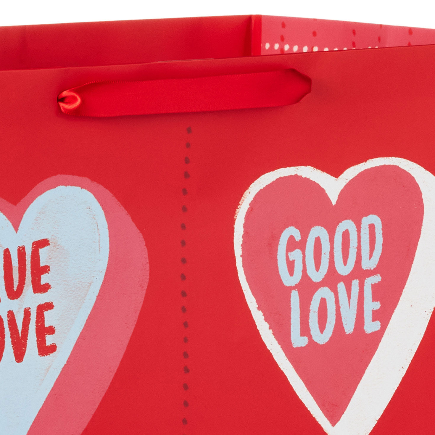 15" Candy Hearts on Red Extra-Deep Valentine's Day Gift Bag, , large image number 4