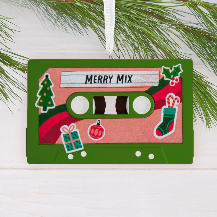 Merry Mixtape Christmas Ornament hanging on tree image number 2