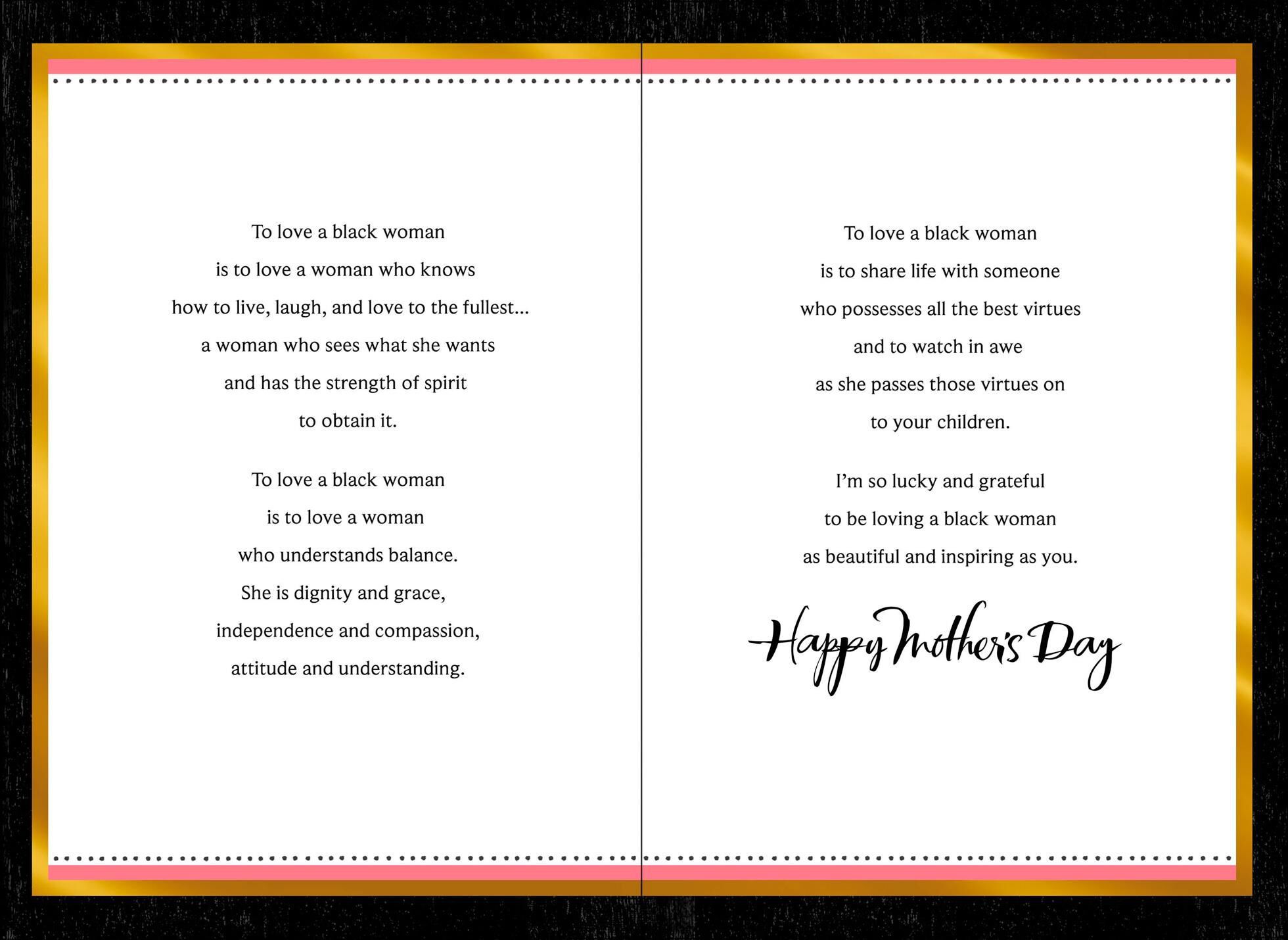To Love a Black Woman Mother's Day Card