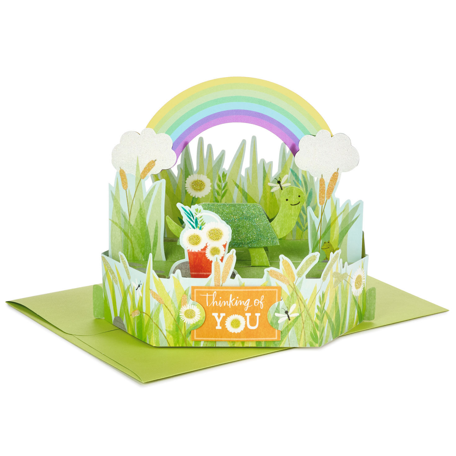 Rainbow Meadow 3d Pop Up Thinking Of You Card Greeting Cards
