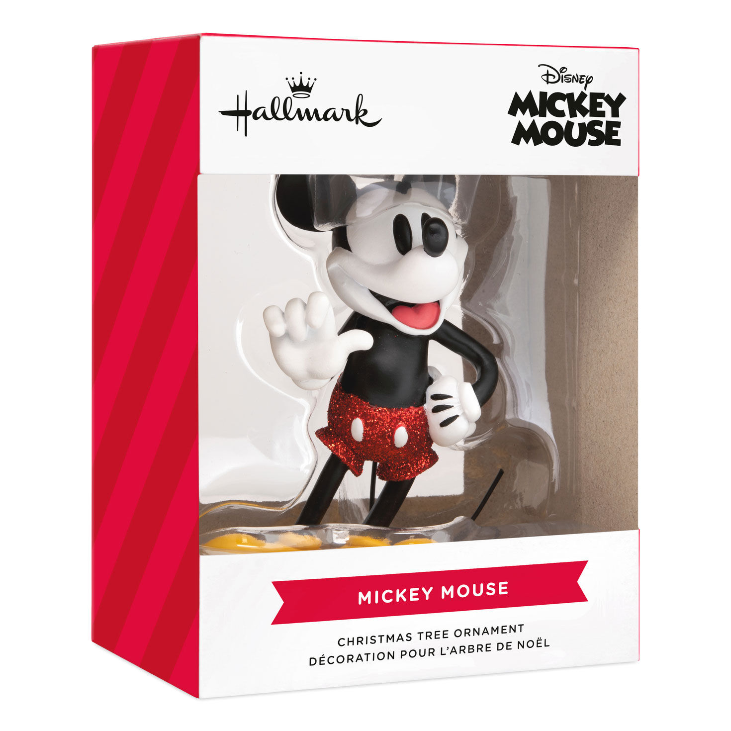 Vintage Mickey Red Sparkling Christmas Ornament  image number 7