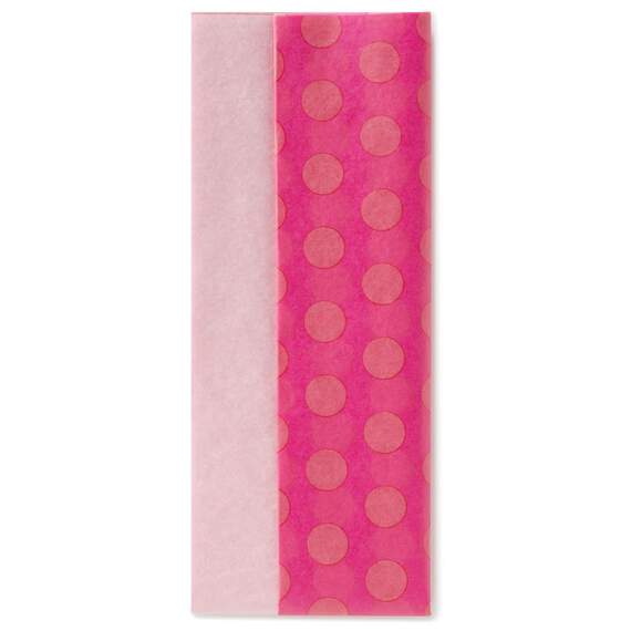 Pink and Polka Dot 2-Pack Tissue Paper, 6 Sheets, , large image number 1
