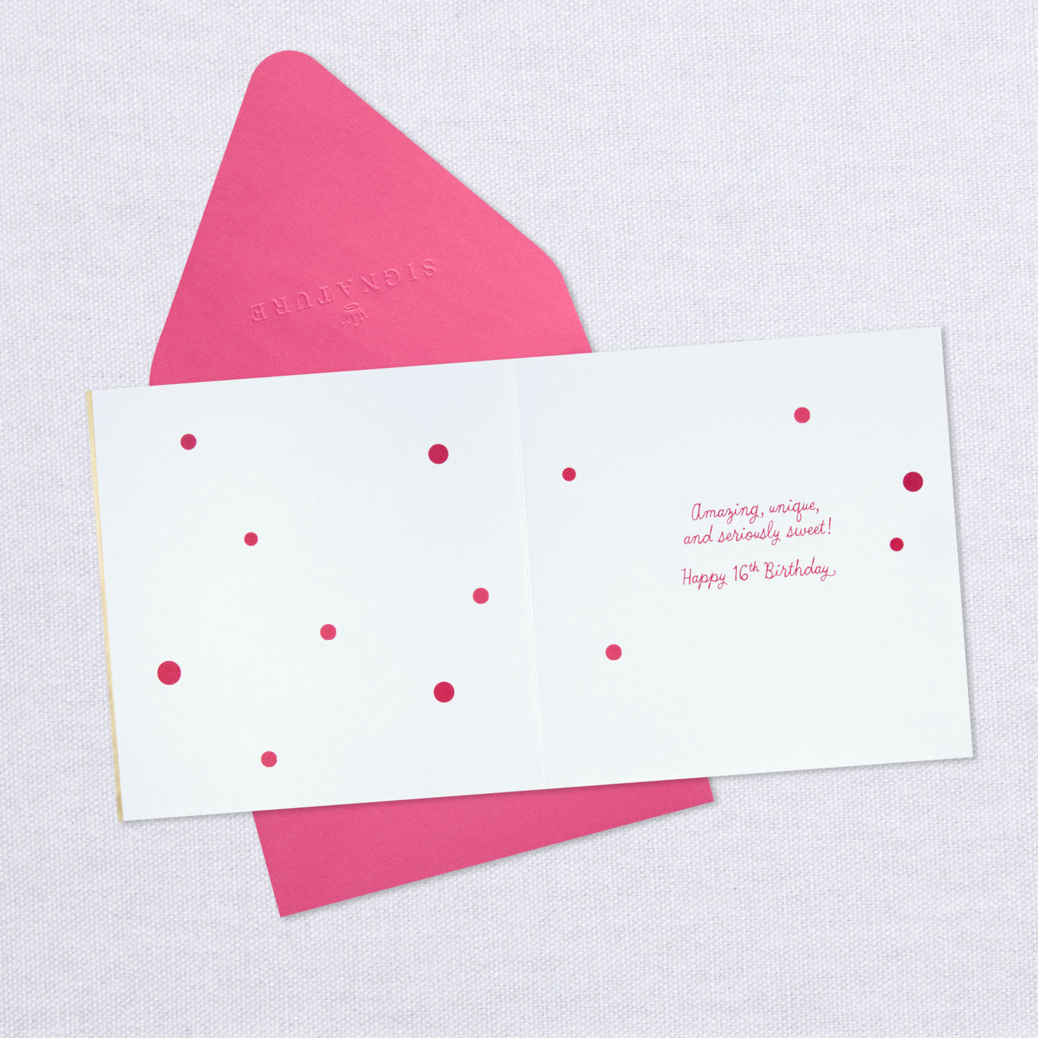 Hallmark Signature Birthday Greeting Card/Envelope ~ 3D  Sweet "16"