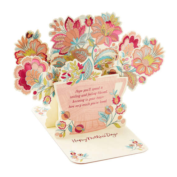Flowers in Teacup 3D Pop-Up Mother's Day Card for Mom, , large image number 2