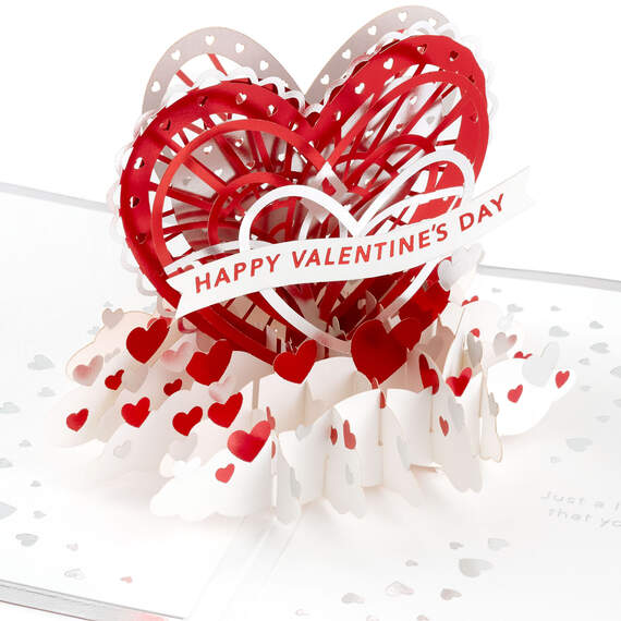 Love You Heart Pattern 3D Pop-Up Valentine's Day Card, , large image number 1