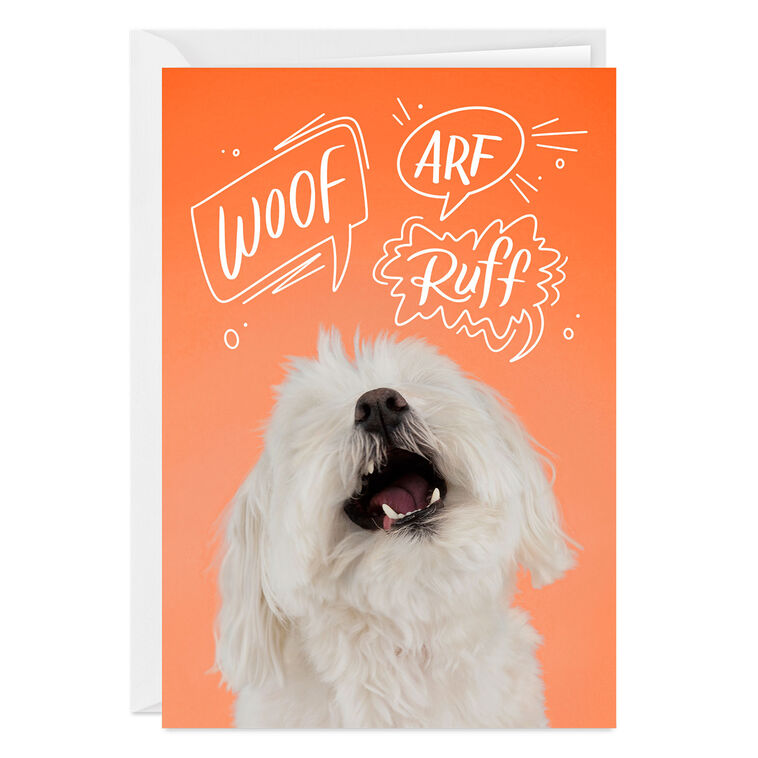 Dog Speak Funny Custom Card