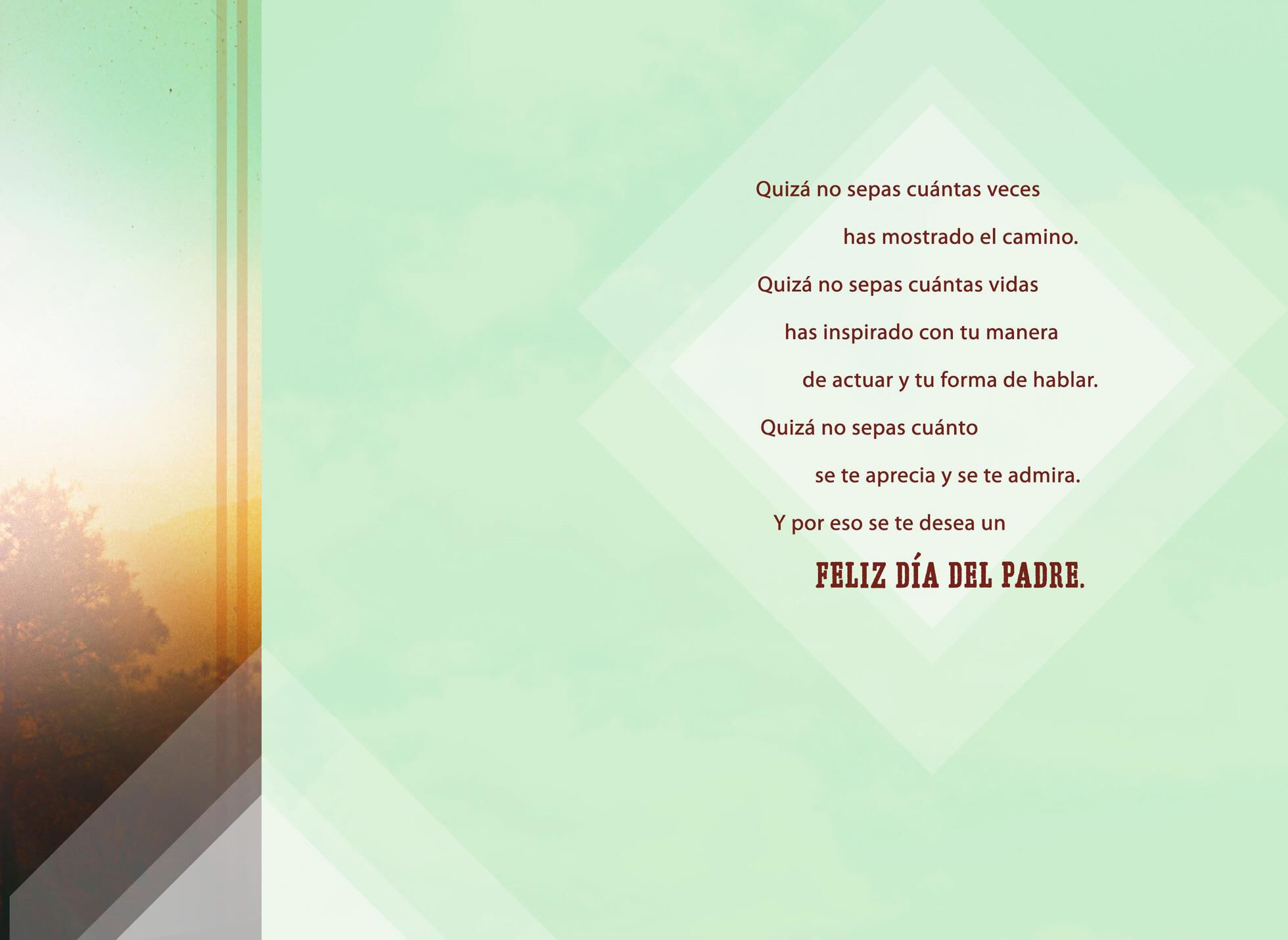 You Show the Way Sunset Spanish-Language Father's Day Card