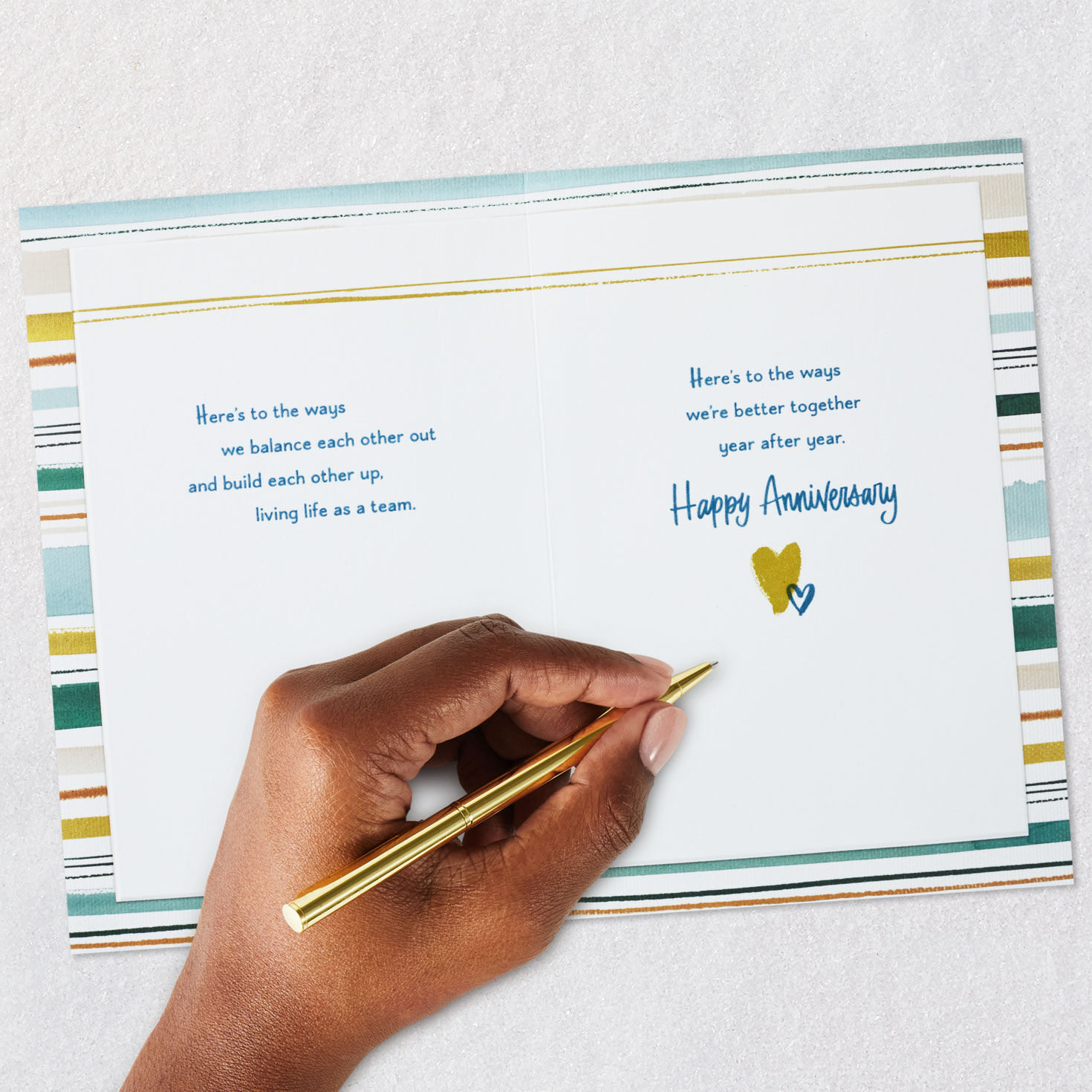Blue, Yellow and Teal Brushstrokes 25th Anniversary Card Signing card image number 7