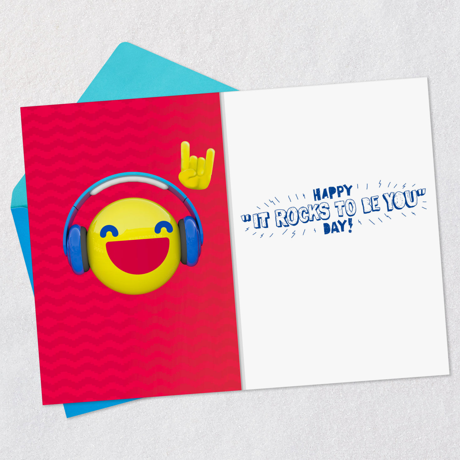 Smiley Face With Headphones 7th Birthday Card Open card with envelope image number 3