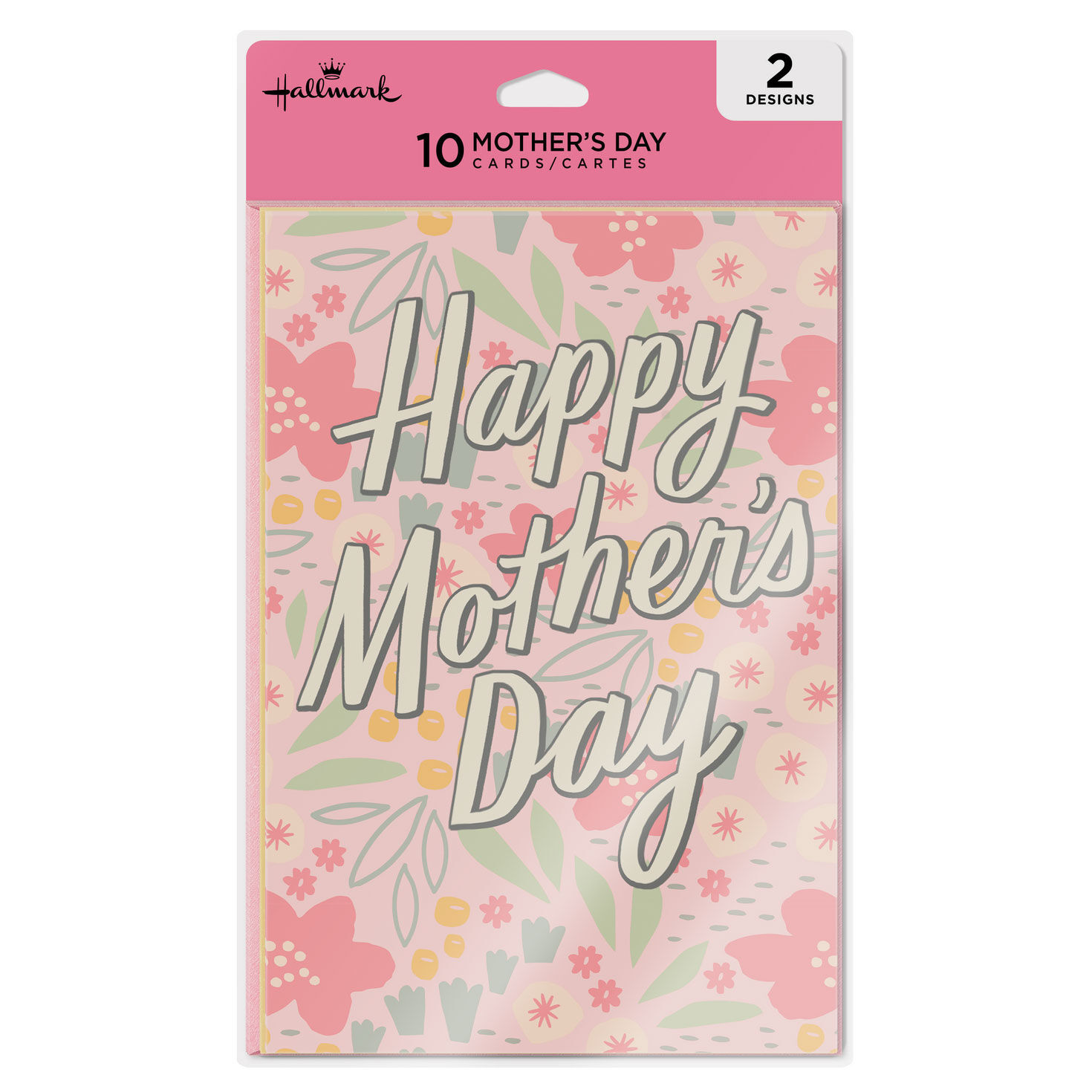 Flowers on Pink and Yellow Mother's Day Cards Pack package Front image number 7