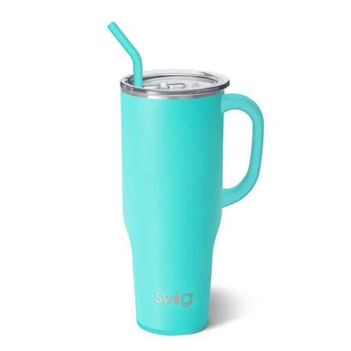 Swig Aqua Stainless Steel Mega Travel Mug, 40 oz., 