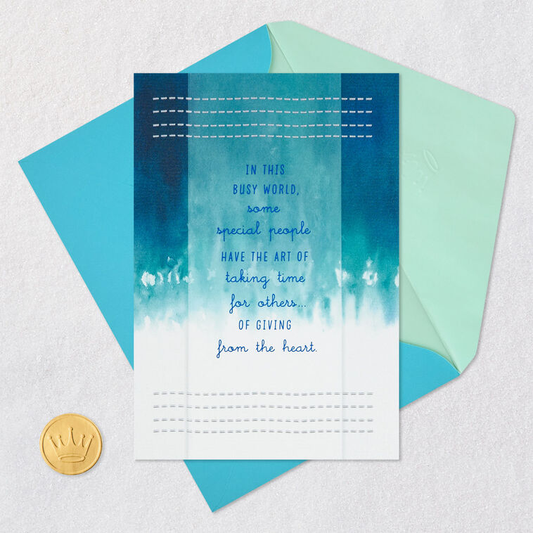 Dyed and Stitched Thank-You Card Card Front with Envelope and Gold Seal image number 5