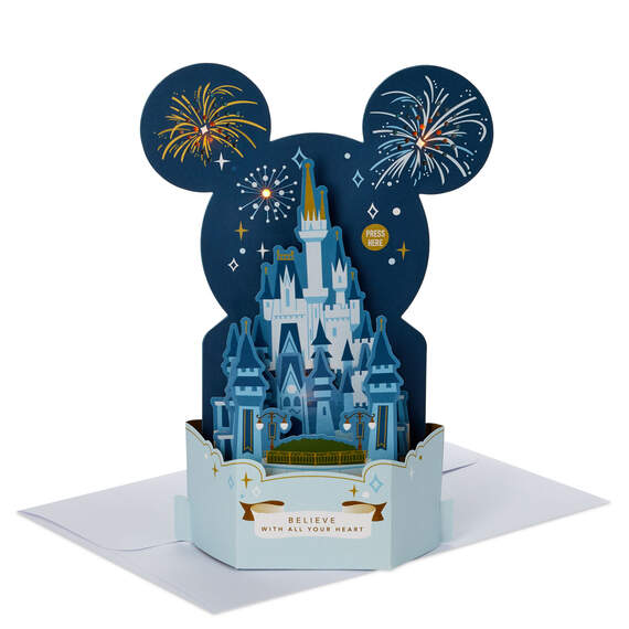 Walt Disney World 50th Anniversary Believe Musical 3D Pop-Up Card With Light, , large image number 1
