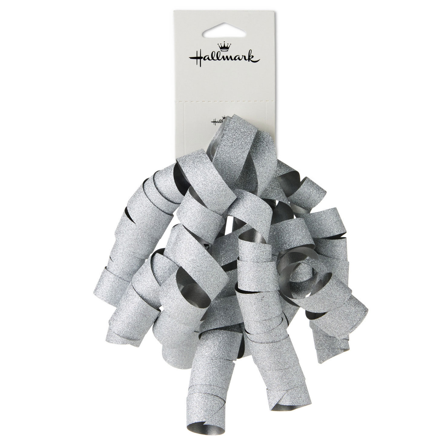 Sparkly Silver Curly Ribbon Gift Bow package front image number 5