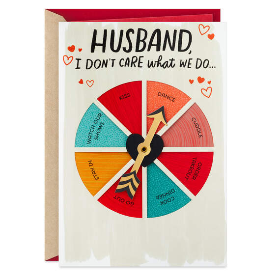 Just Want to Be With You Valentine's Day Card for Husband With Spinner Wheel
