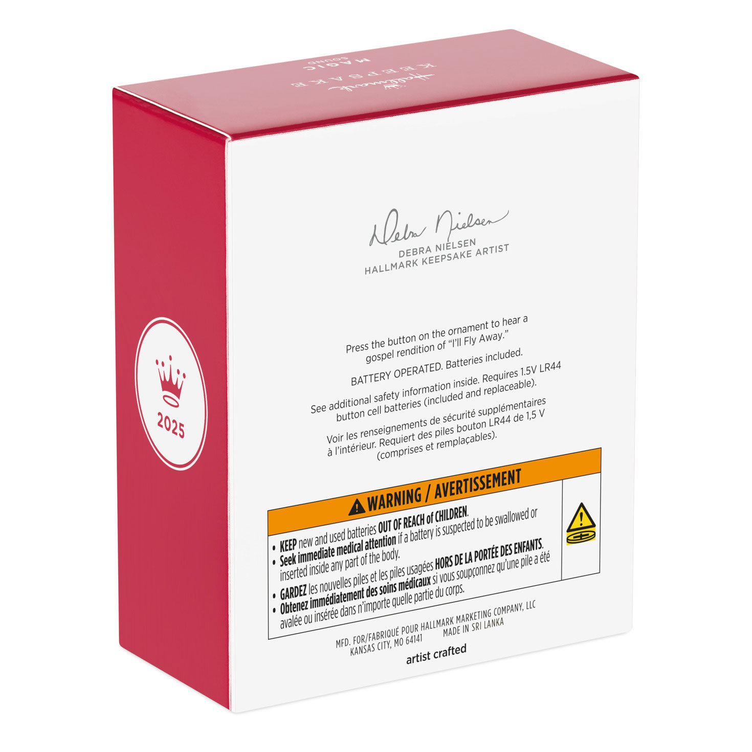 Black Piano With Red Tinsel Keepsake Ornament package back image number 8