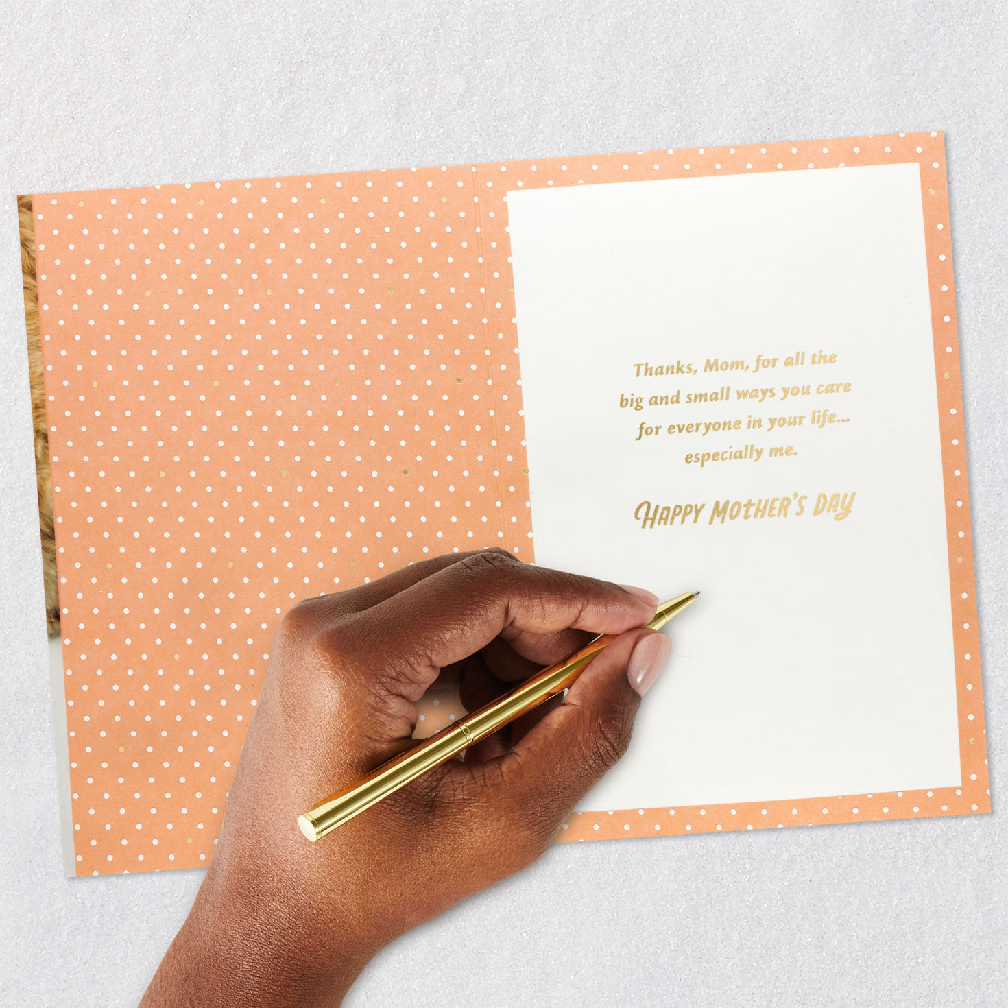 Dog Snuggling Puppy Mom Mother's Day Card Signing card image number 6