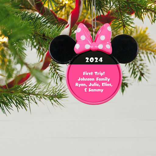 Disney Minnie Mouse Ears Silhouette Text Personalized Ornament, 