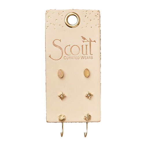 Sunstone and Gold Gabby Earring Stud Trio, 