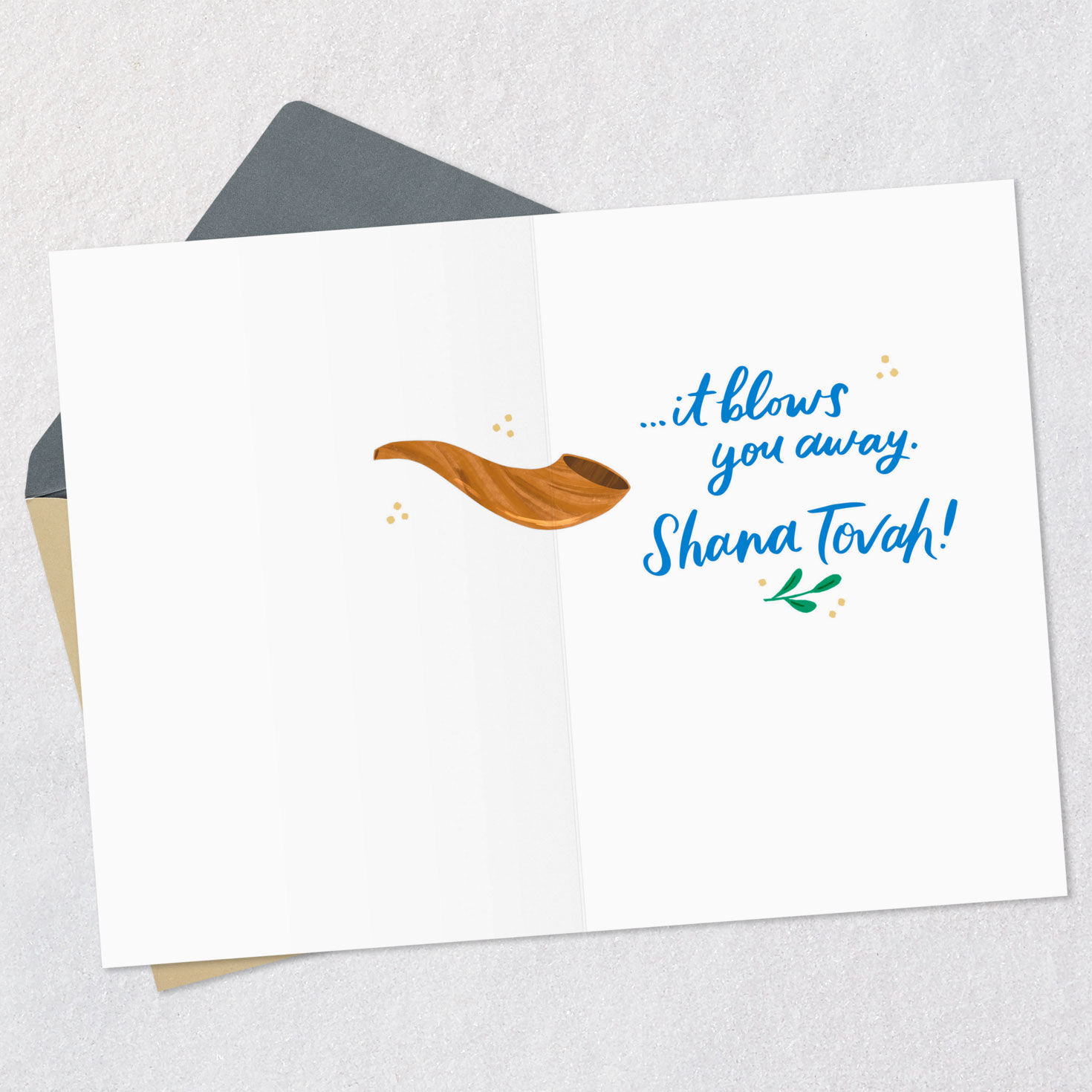 Apples and Honey Jar Rosh Hashanah Card Open card with envelope image number 3