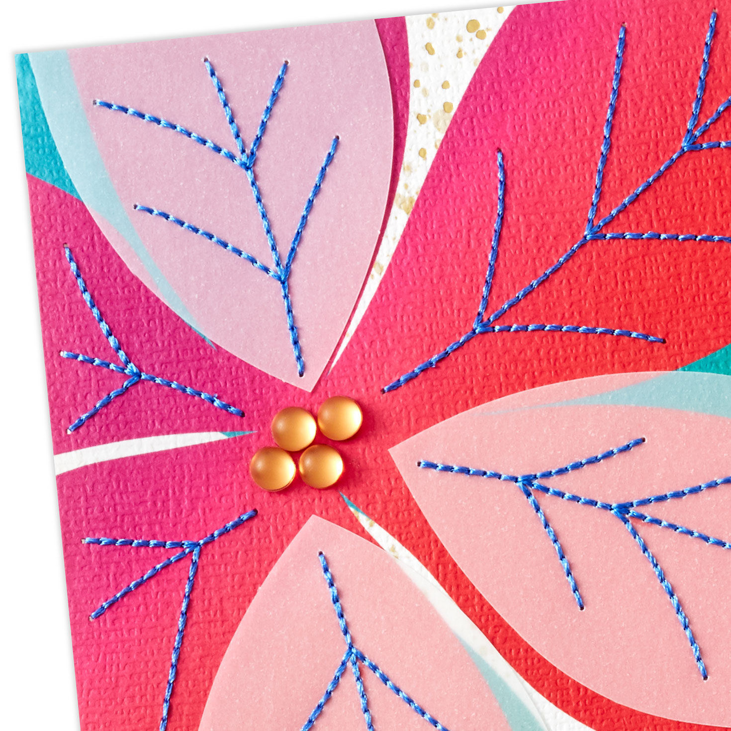 Pretty Poinsettia Flower Wife Christmas Card Card Front Detail image number 5