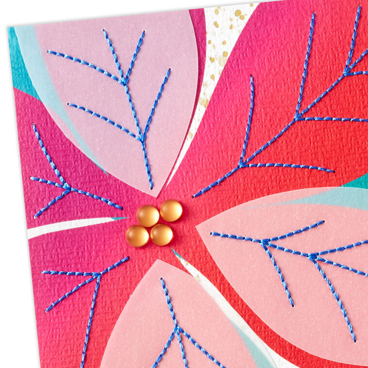 Pretty Poinsettia Flower Wife Christmas Card Card Front Detail image number 5