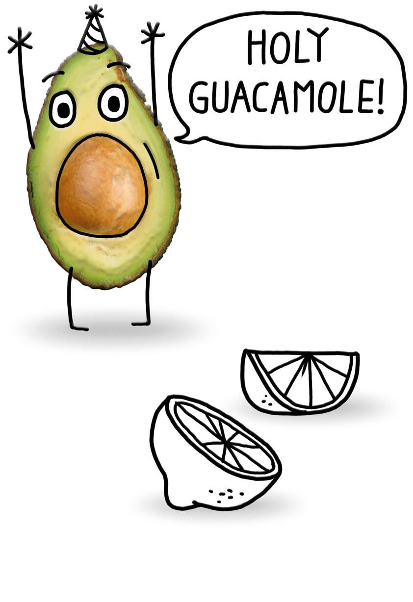 Holy Guacamole Avocado Funny Birthday Card
