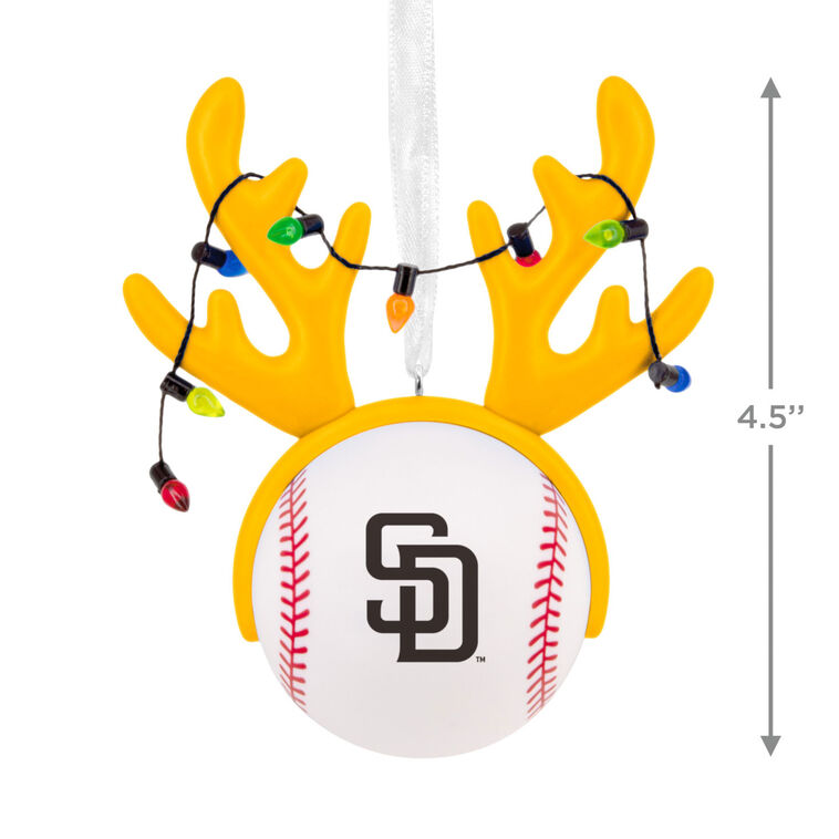 Padres Reindeer Baseball Christmas Ornament measurement image number 3