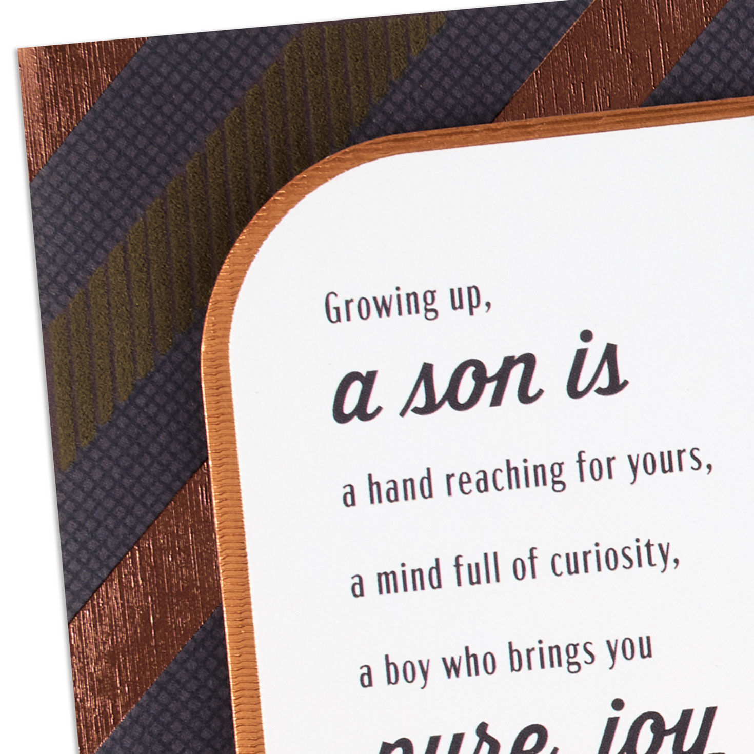 Bronze and Brown Diagonal Stripes Son Birthday Card Card Front Detail image number 5