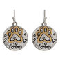 Rain Jewelry Paw Print Mixed Metal Earrings, , large image number 1