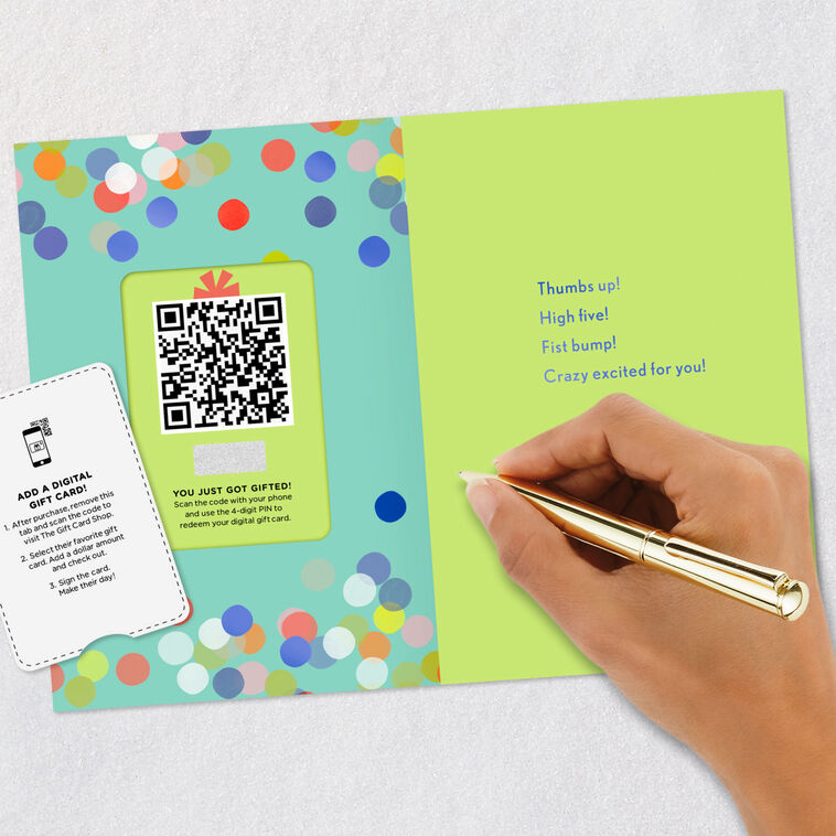 Woo Hoo Confetti Gift Card Greeting Congratulations Card, , large image number 9