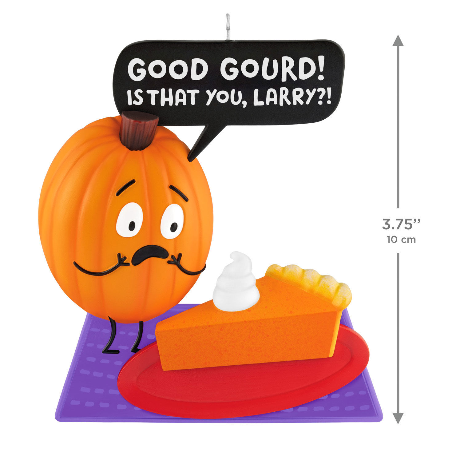 Pumpkin Pie Cartoon Keepsake Ornament measurement image number 2