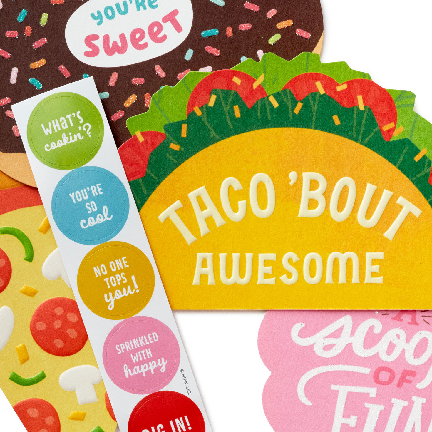 Tacos and Pizza Note Cards and Stickers for Kids closeup view image number 3