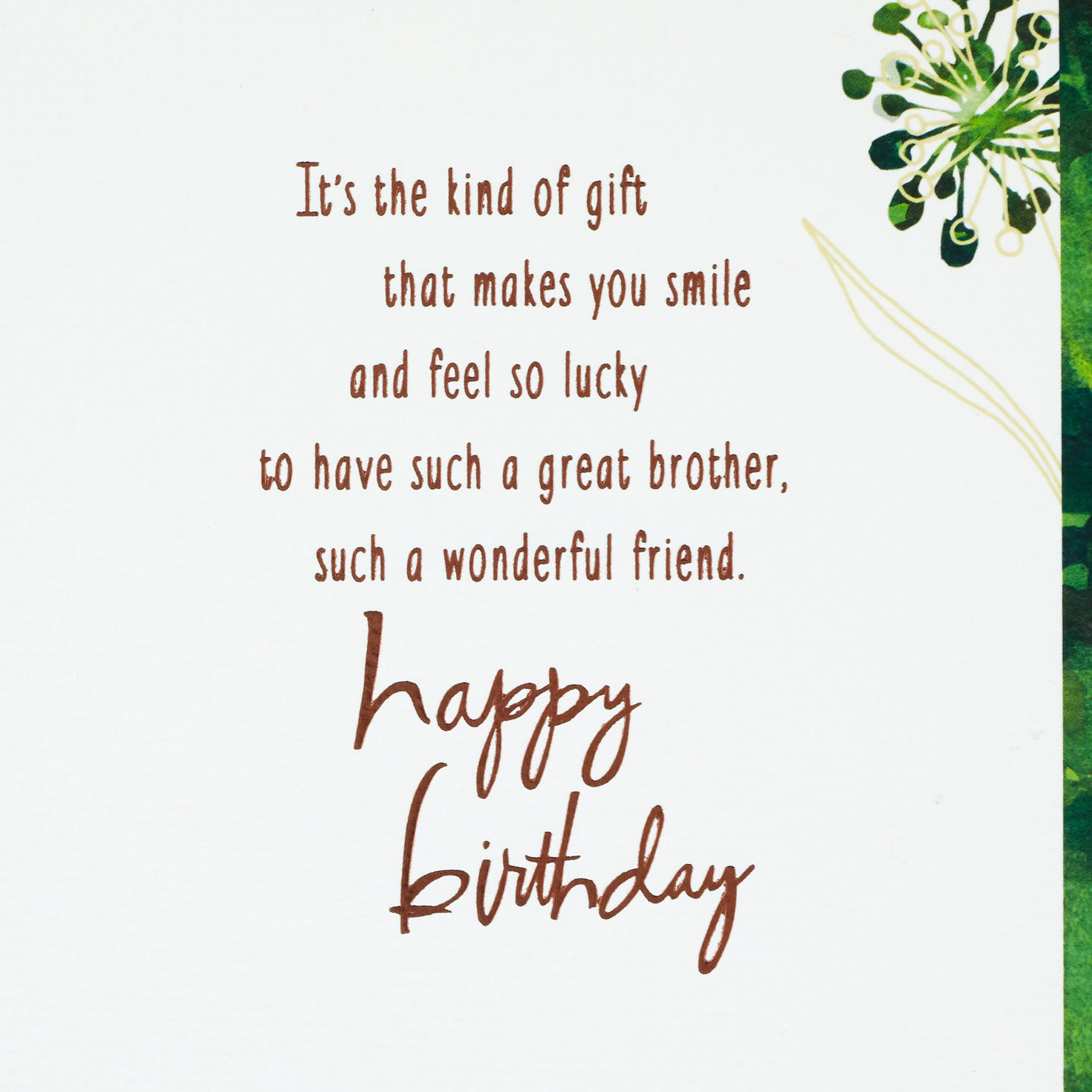 Two Modern Flowers Birthday Card for Brother sentiment image number 3