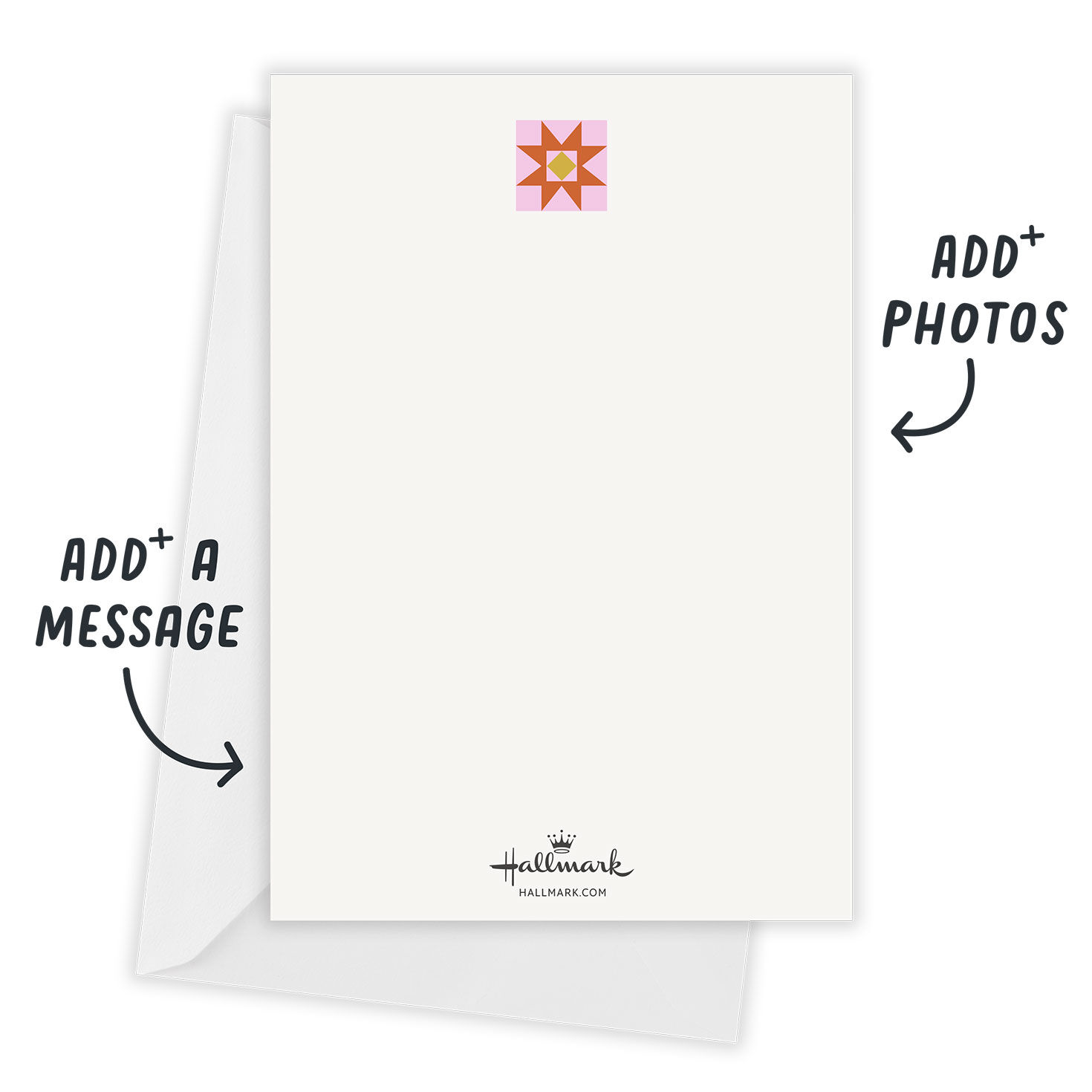 Nordic Patterns Personalized Holiday Photo Card Open Card with Envelope indicating personalization image number 3