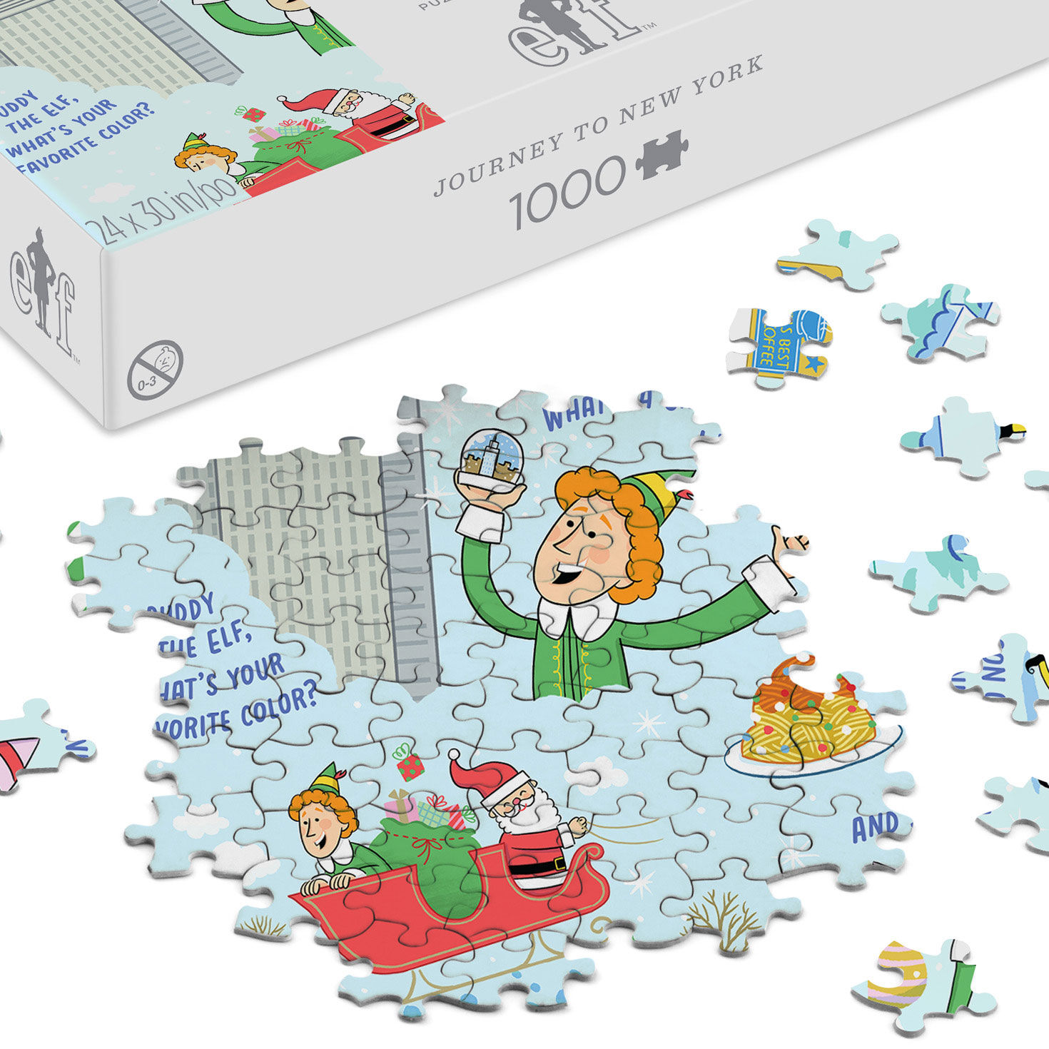 Elf Journey to New York 1000-Piece Puzzle closeup view image number 3