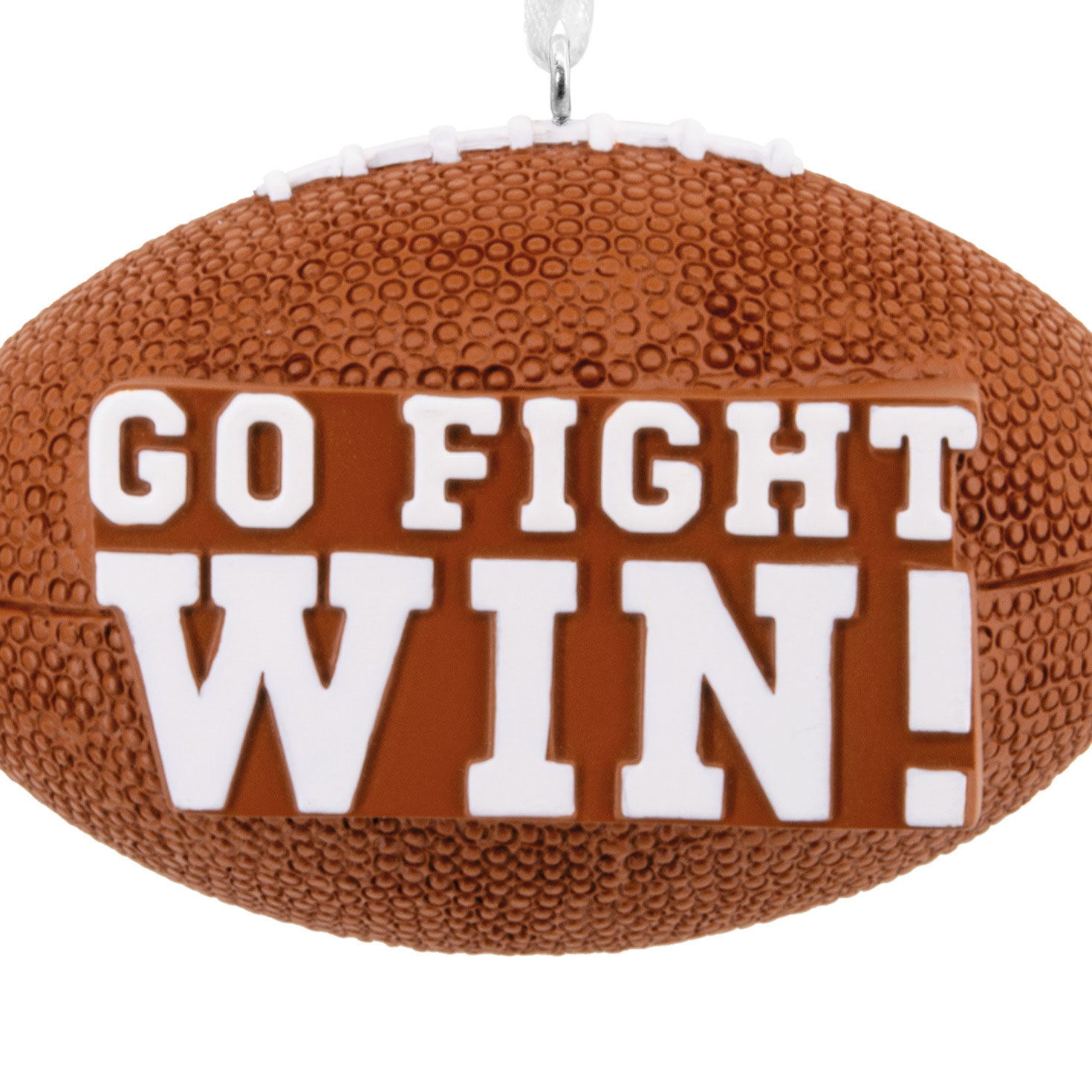 Go Fight Win Football Christmas Ornament closeup view image number 5