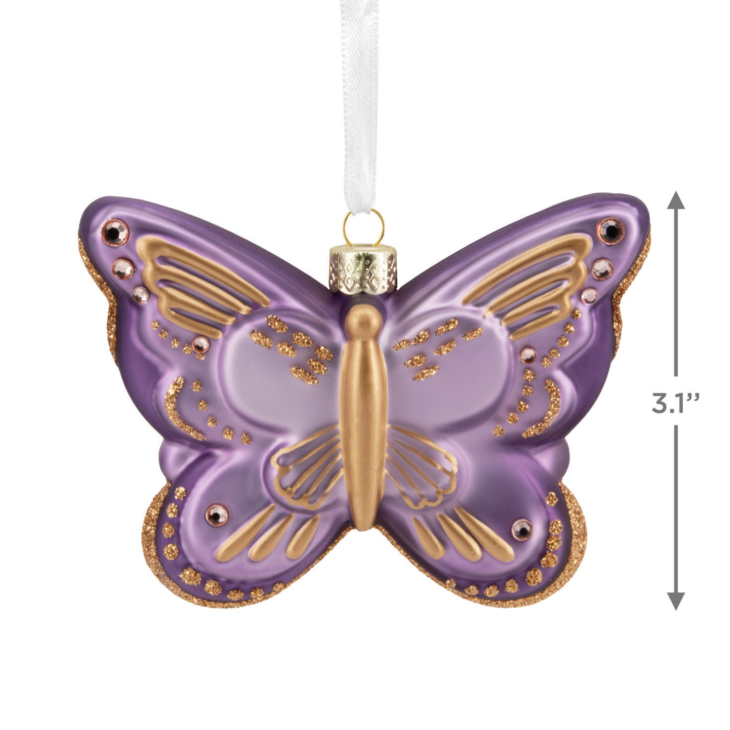 Signature Butterfly Glass Hallmark Ornament, , large image number 3