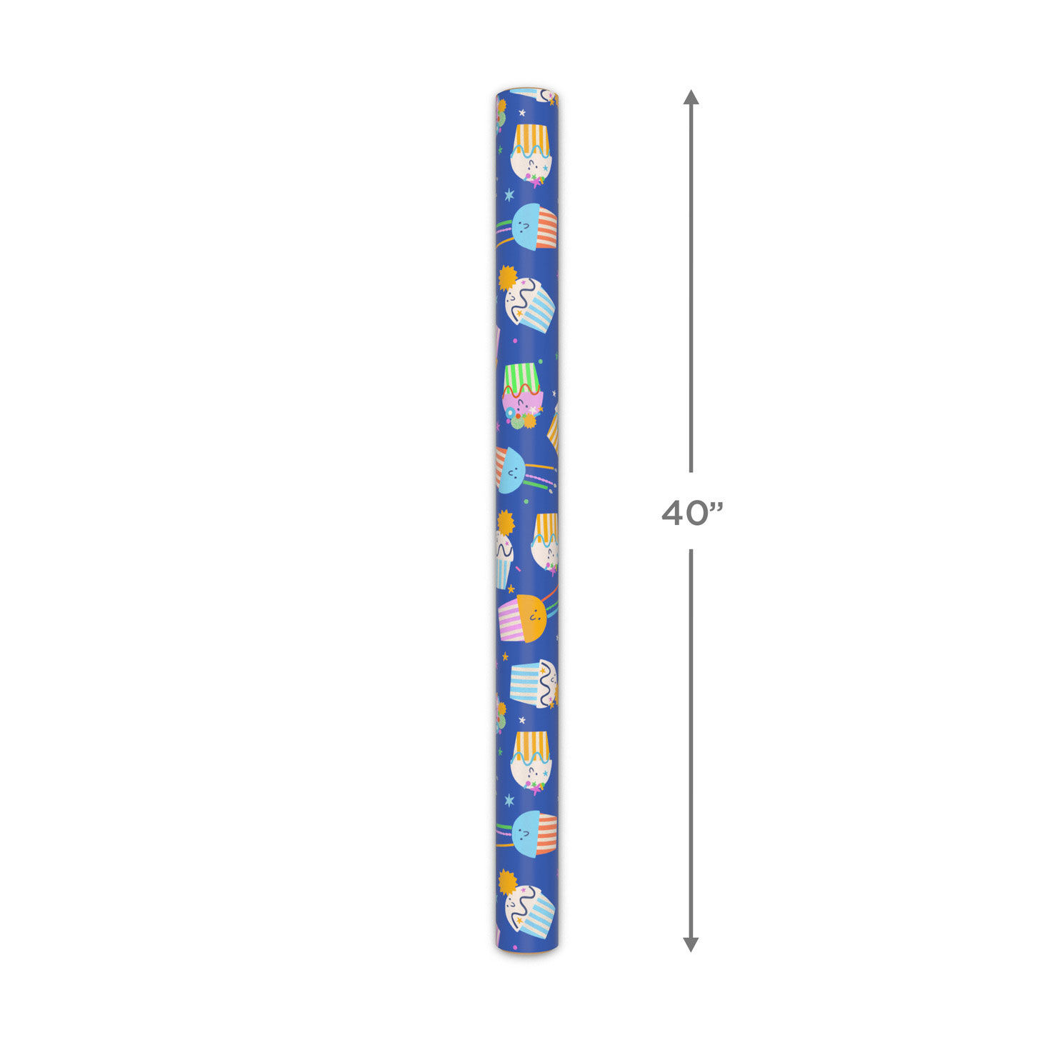 Smiling Cupcakes in Space Wrapping Paper Roll Measurement image number 5