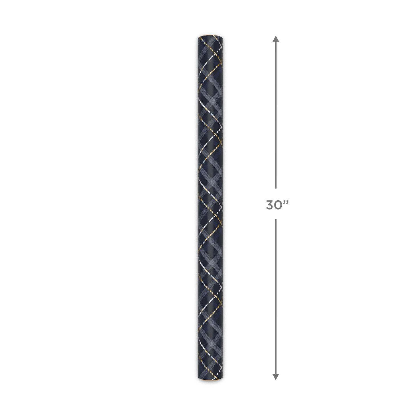 Woven Plaid on Navy Wrapping Paper Roll  image number 5