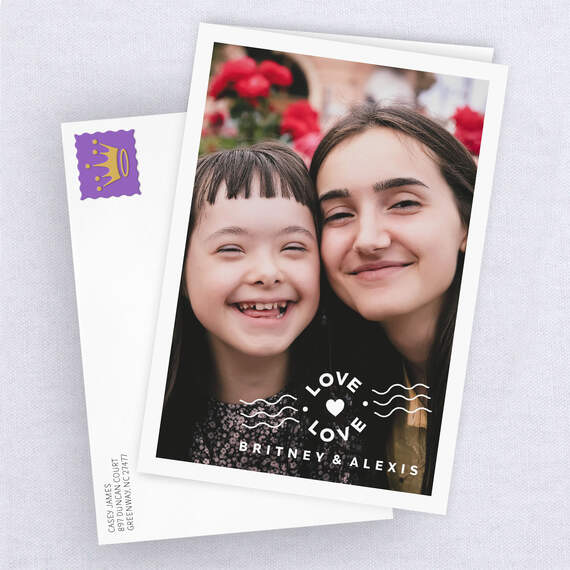 Personalized Heart Postmark Love Photo Card, , large image number 4