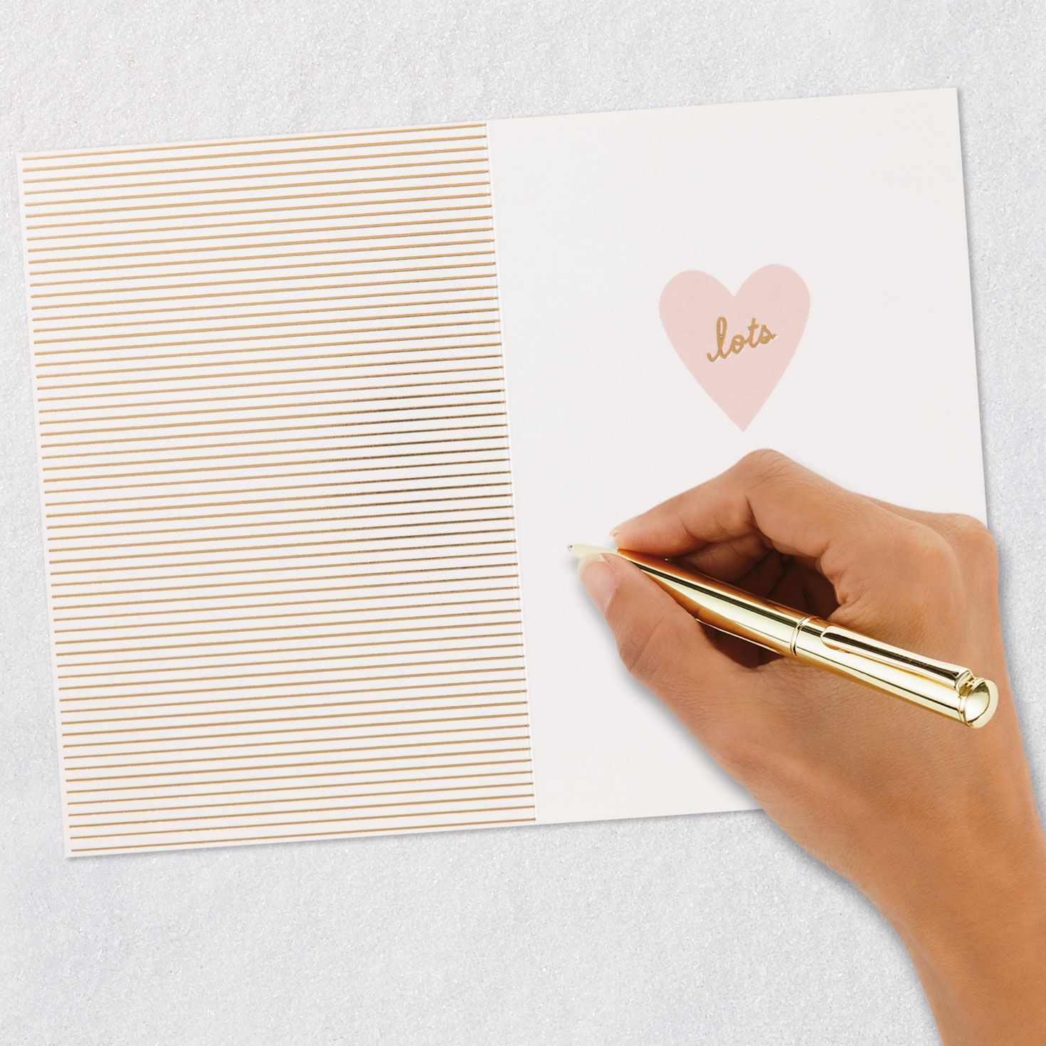 Pink, Black and Gold Hearts Love Card signing card image number 6