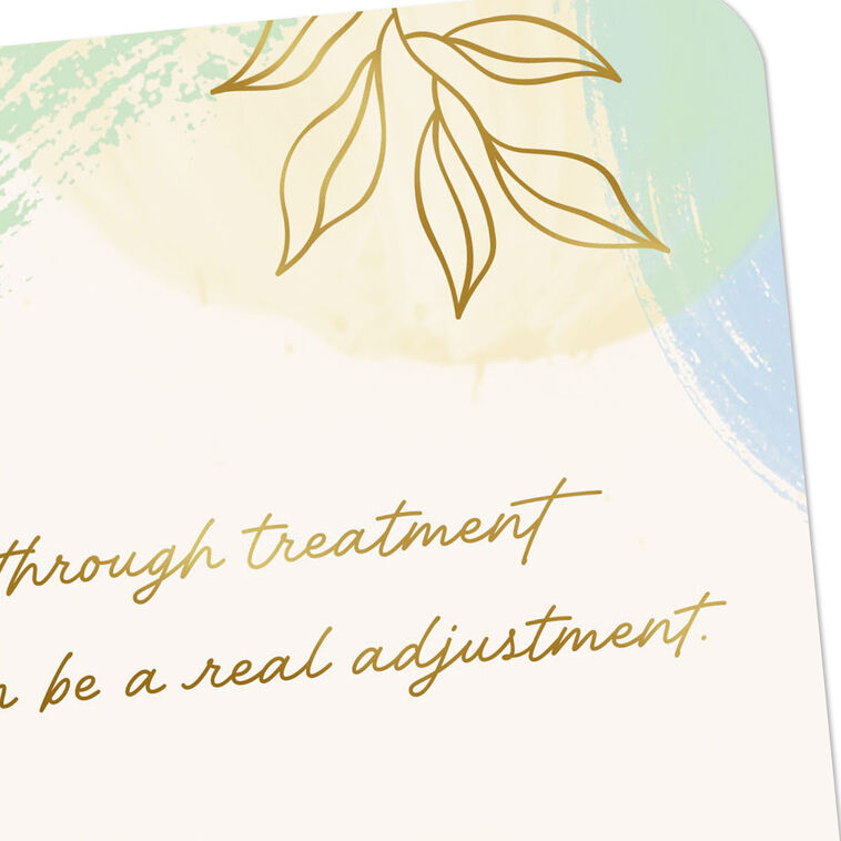 Gold Leaves and Pastel Abstract Treatment Encouragement Card Card Front Detail image number 4