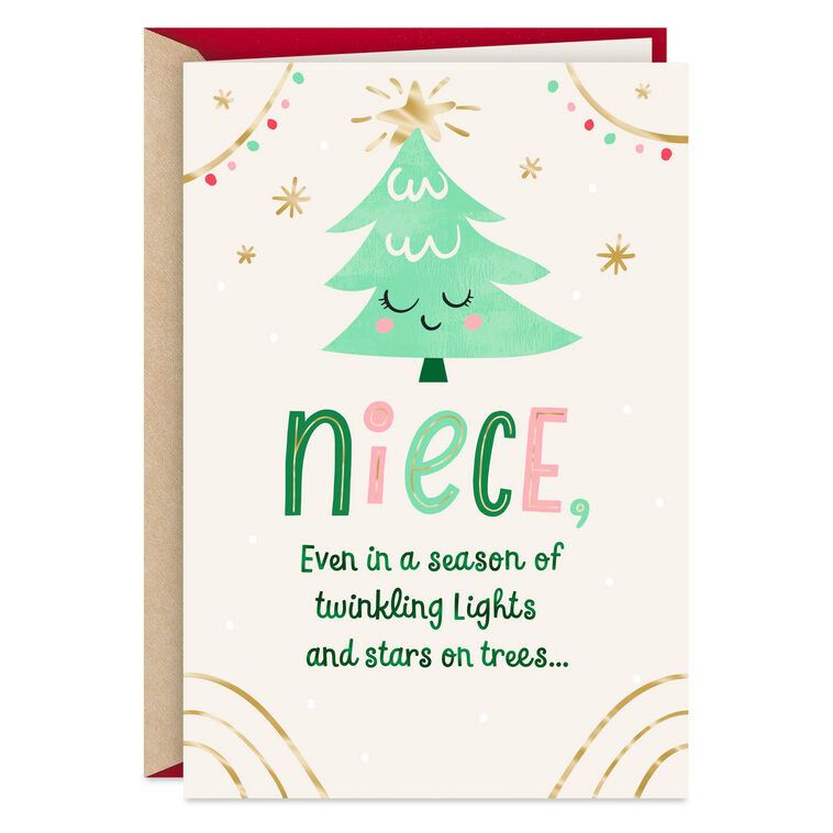You Shine Bright Christmas Card for Niece