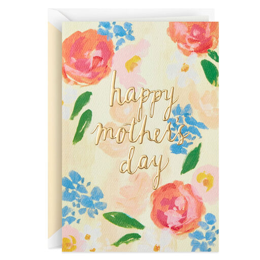Happy Moments Watercolor Flowers Mother's Day Card, 