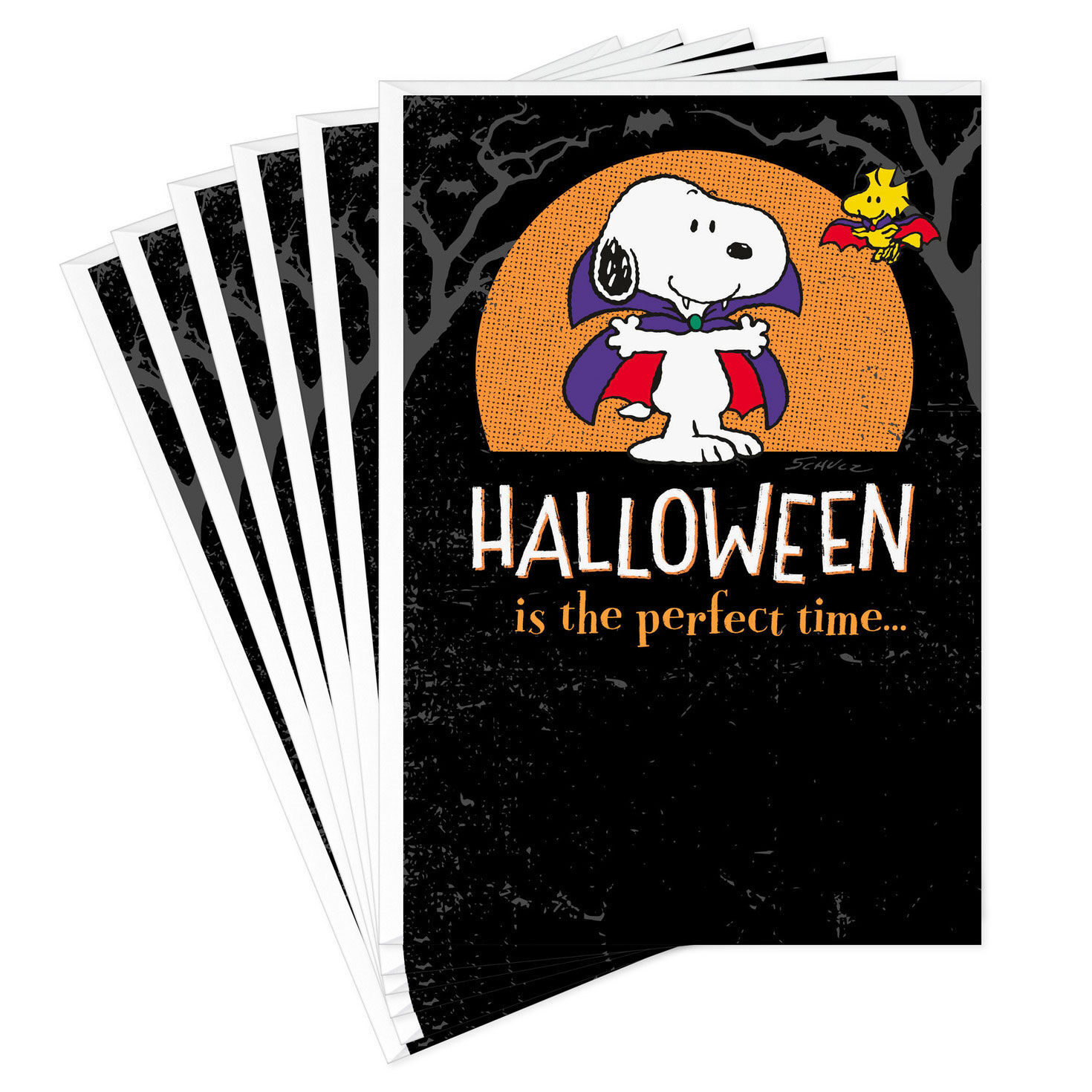 Peanuts® Vampire Snoopy and Woodstock Halloween Cards, Pack of 6