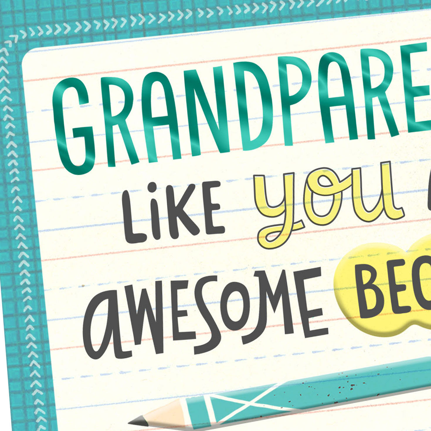 Teal Notebook Paper Quiz Grandparents Day Card Card Front Detail image number 4