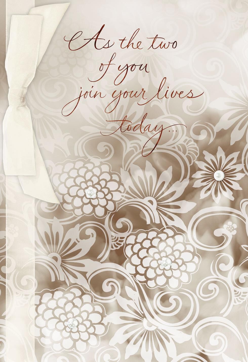 Ribbon and Pearls Wedding Card