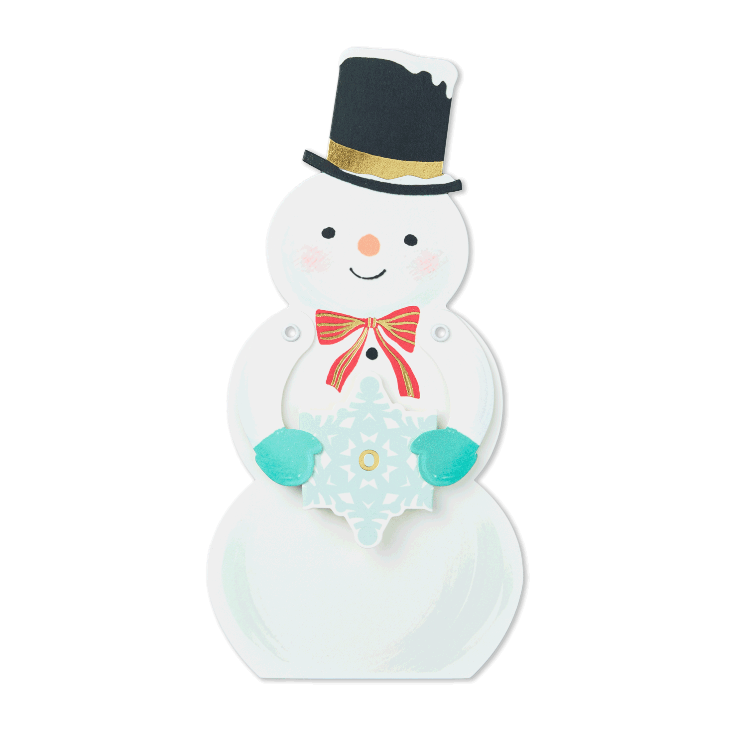 Moveable Snowman with Snowflakes Holiday Card  image number 2