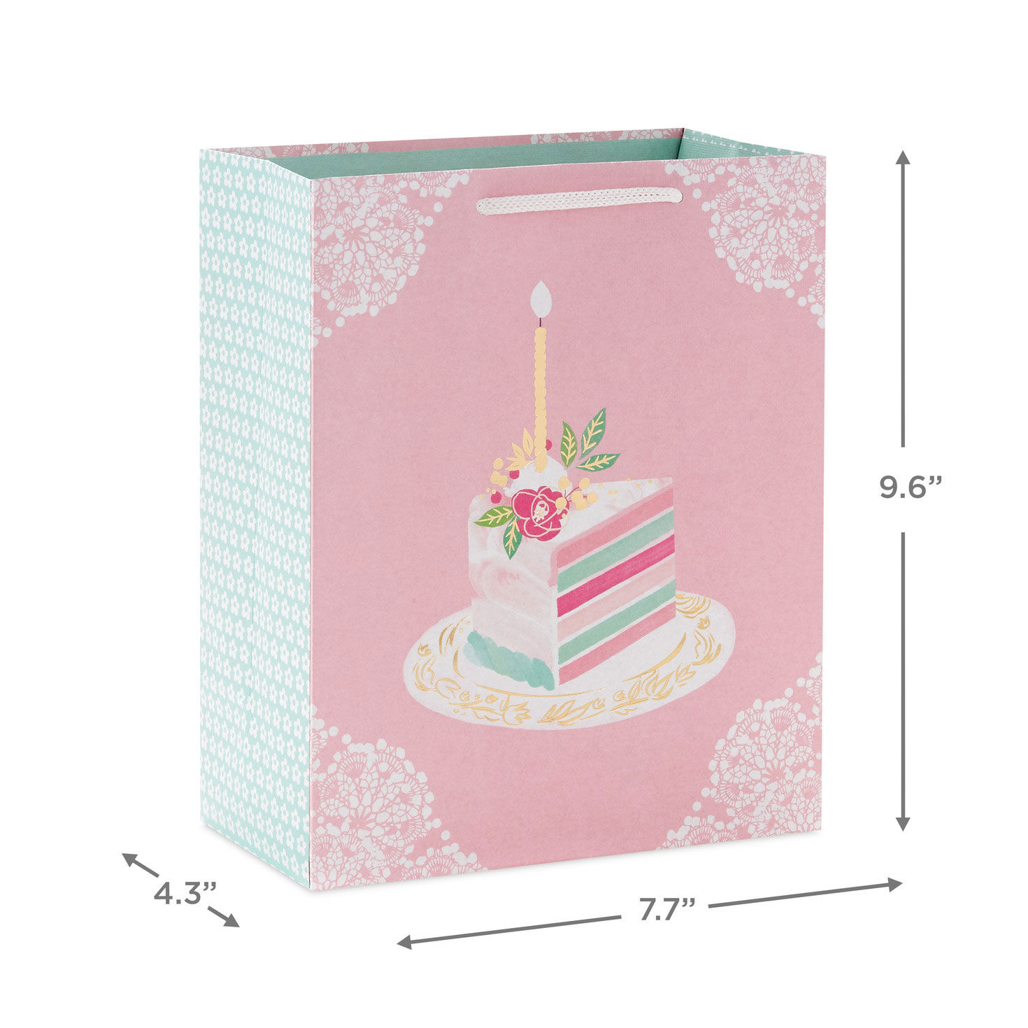 9.6" Elegant Cake Slice Medium Birthday Gift Bag for only USD 3.99 | Hallmark